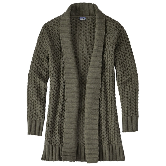 Patagonia Off Coutry Chunky Knit Cardigan Sweater Large Green - Picture 7 of 7